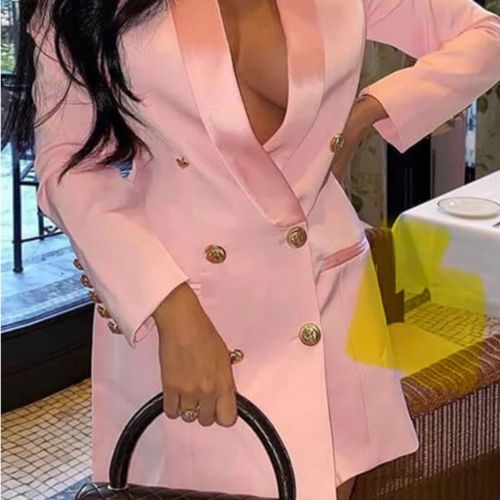 Pink blazer dress
